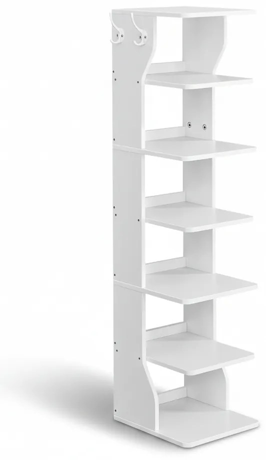 Półka na buty CINDY, 6 poziomów, 30x26,4x110,4 cm, biała Vasagle