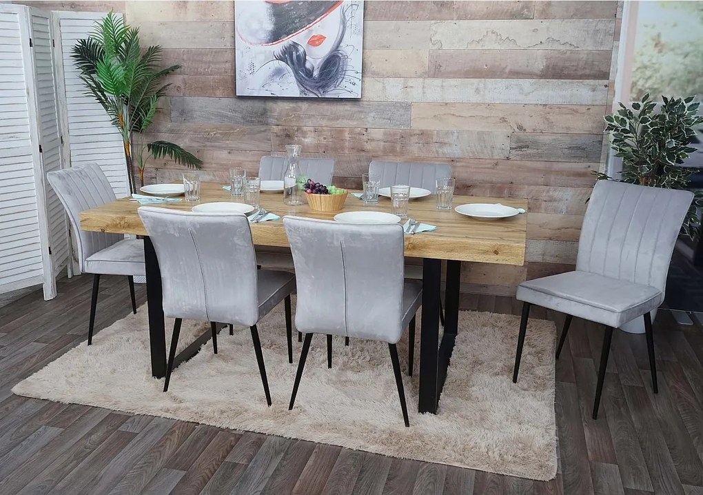 Krzesło do jadalni MCW-K16 (zestaw 6 sztuk),  jasnoszary