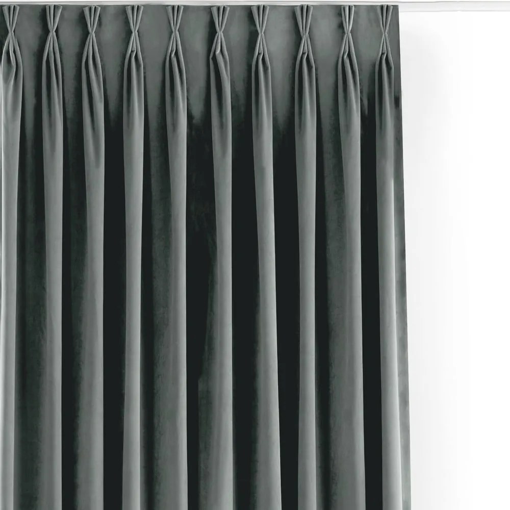 Szara aksamitna zasłona częściowo zaciemniająca (dimout) 400x270 cm Velto – Filumi