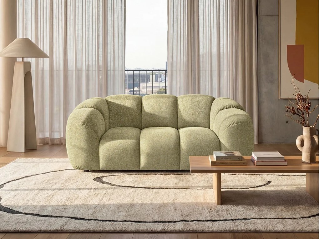 Sofa designerska MALI 2-osobowa, obita tkaniną Puente 06 w kolorze jasnoszarym – model Cloud Design 200 cm – luksusowa sofa z wyściółką HR