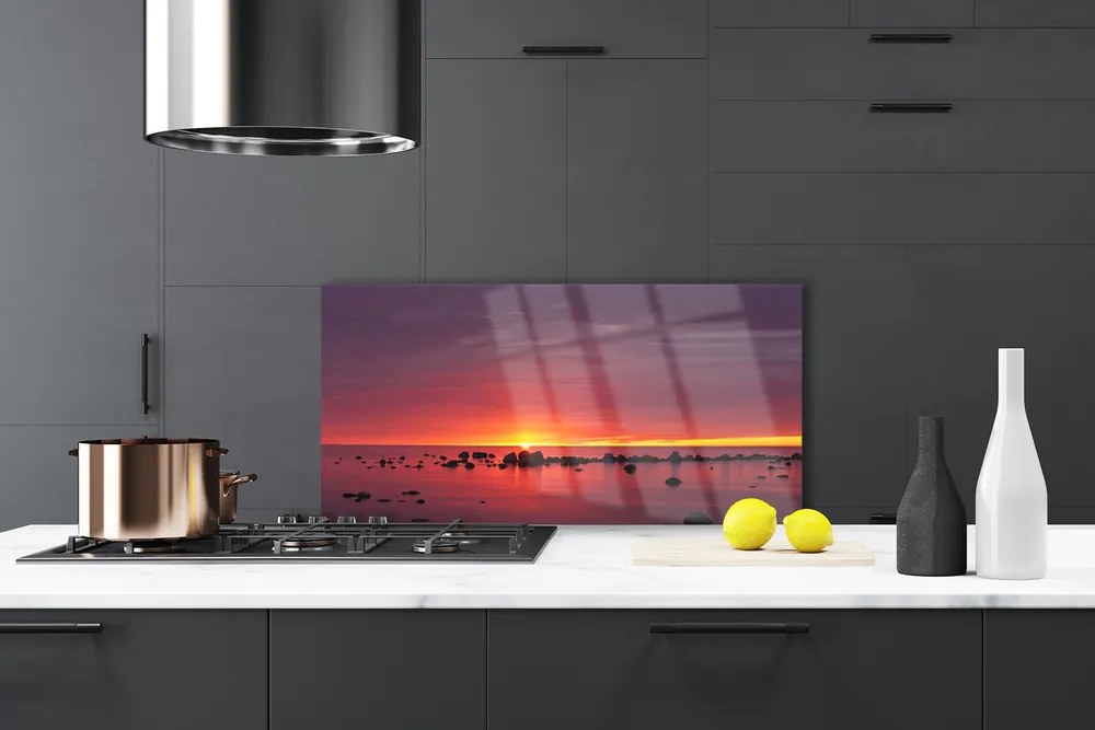 Dekor Szklany do Kuchni Blask Słońca Na Falach