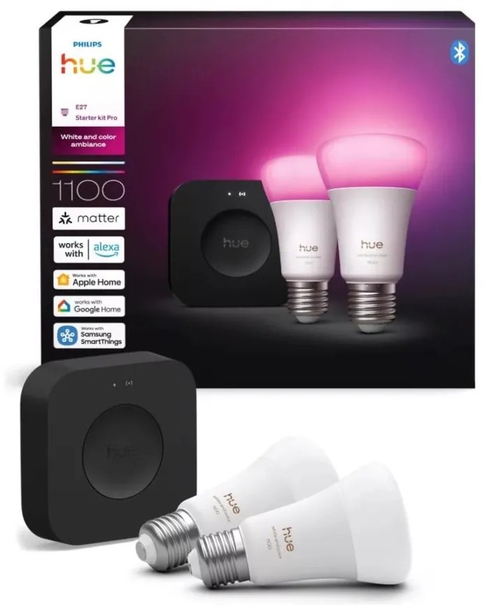 Zestaw startowy Philips Hue WACA 2xE27/8,1W 1000-20000K  + urządzenie łączące