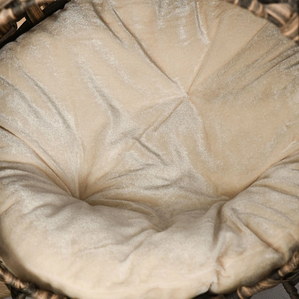 PawHut Domek dla kota z poduszką miejsce do spania dla kota jaskinia dla kota podwyższone nogi rattan PE