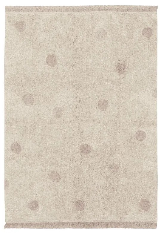 Kremowy bawełniany dywan dziecięcy tkany ręcznie odpowiedni do prania 120x160 cm Hippy Dots Vintage Nude – Lorena Canals