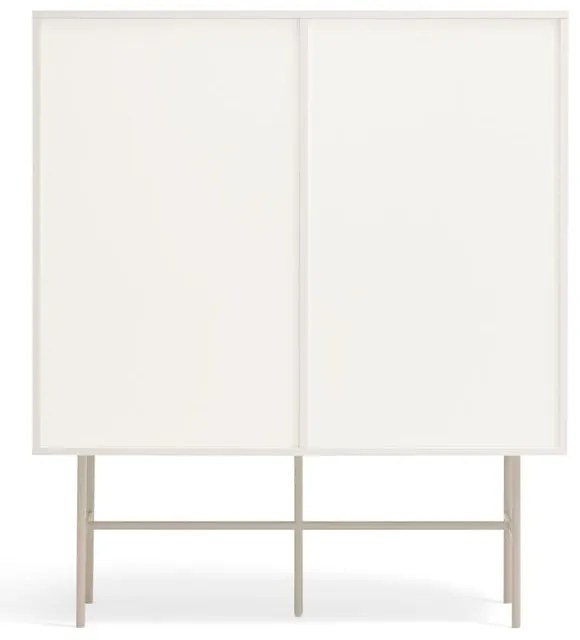 Beżowo-kremowa wysoka komoda z drzwiami przesuwnymi 120x140 cm Nube – Teulat