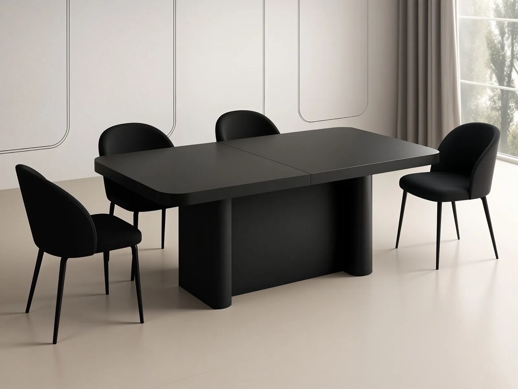 Stół Portofino czarny mat Hubertus rozkładany do 412 cm
