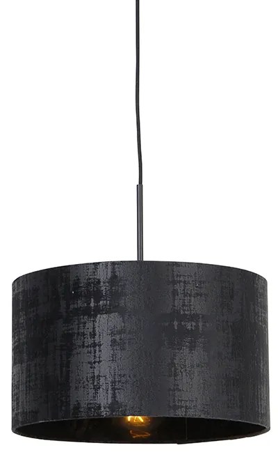 Nowoczesna lampa wisząca czarna z kloszem czarnym 35 cm - Combi Nowoczesny Oswietlenie wewnetrzne