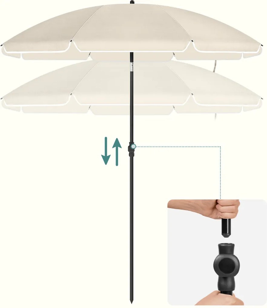 Parasol SOLARA, Ø200 cm, beżowa SongmicsHome