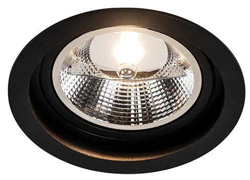 Okrągły reflektor wnękowy czarny regulowany - Chuck 111 Nowoczesny Oswietlenie wewnetrzne