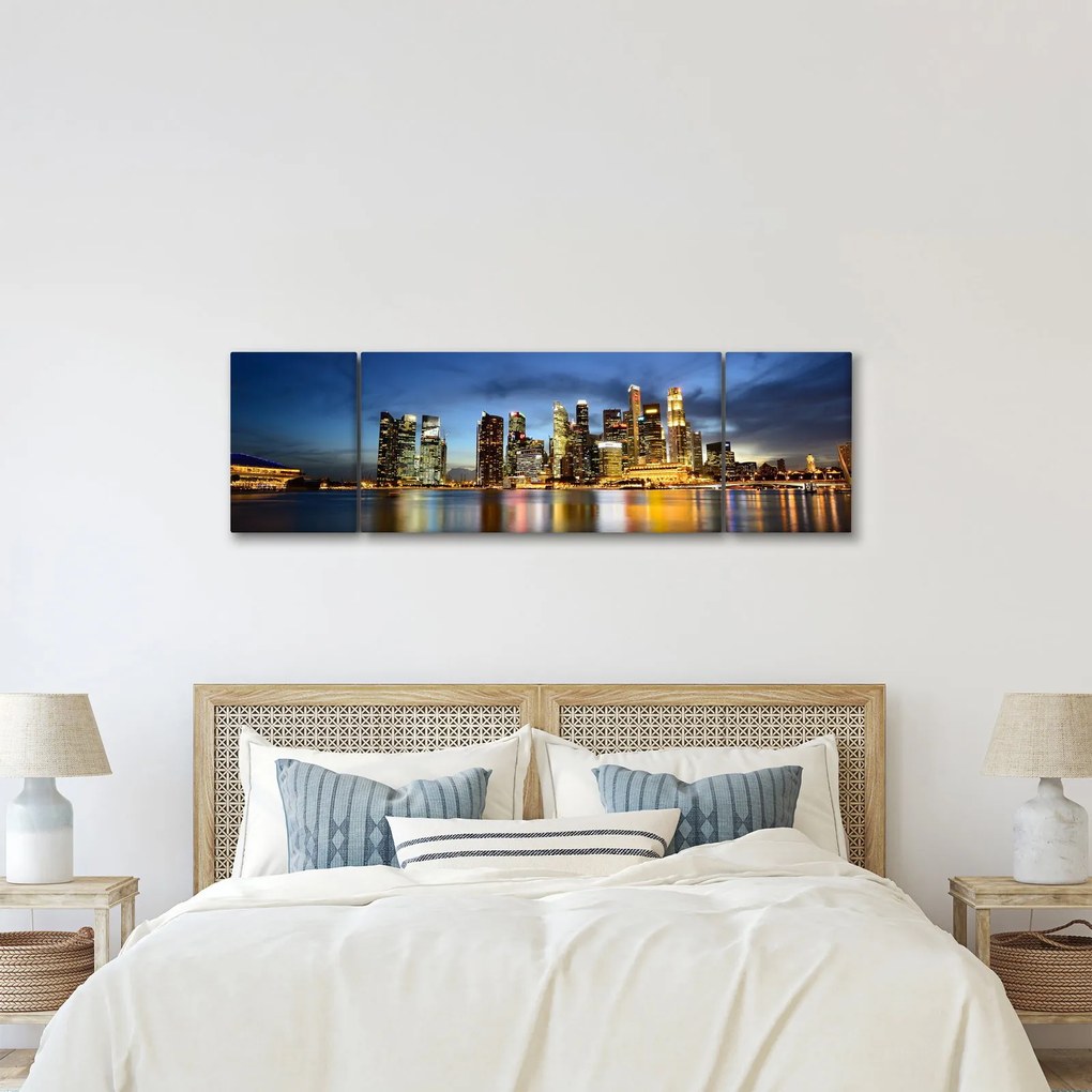 Obraz miasta nocą (170x50 cm)