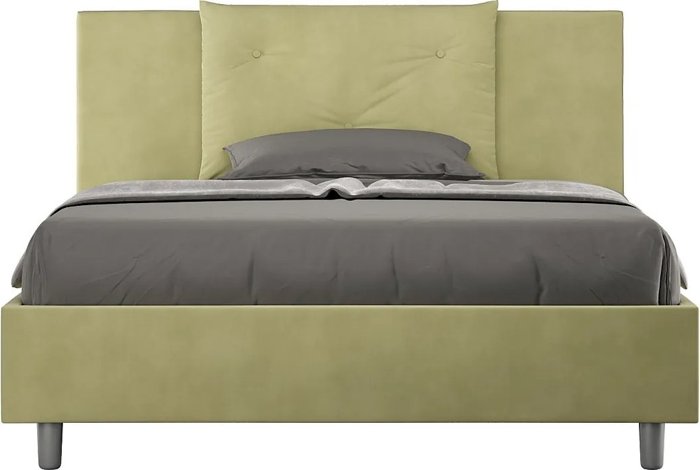 Łóżko bez stelaża tapicerowane 140x200 microfibra zielony Appia