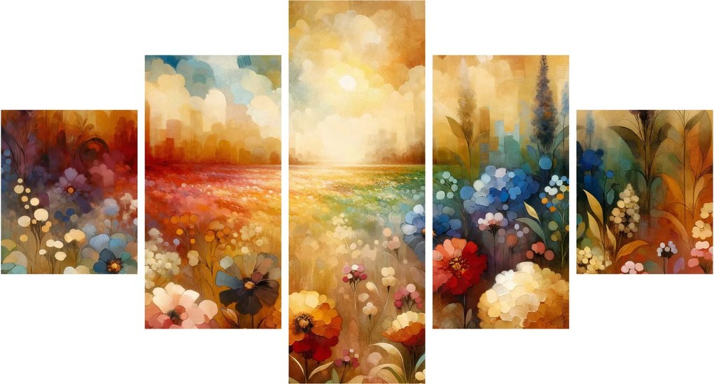 Obraz - Kolorowa łąka (125x70 cm)