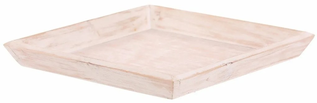 Drewniana taca Riaza biała, 26 x 26 x 4 cm
