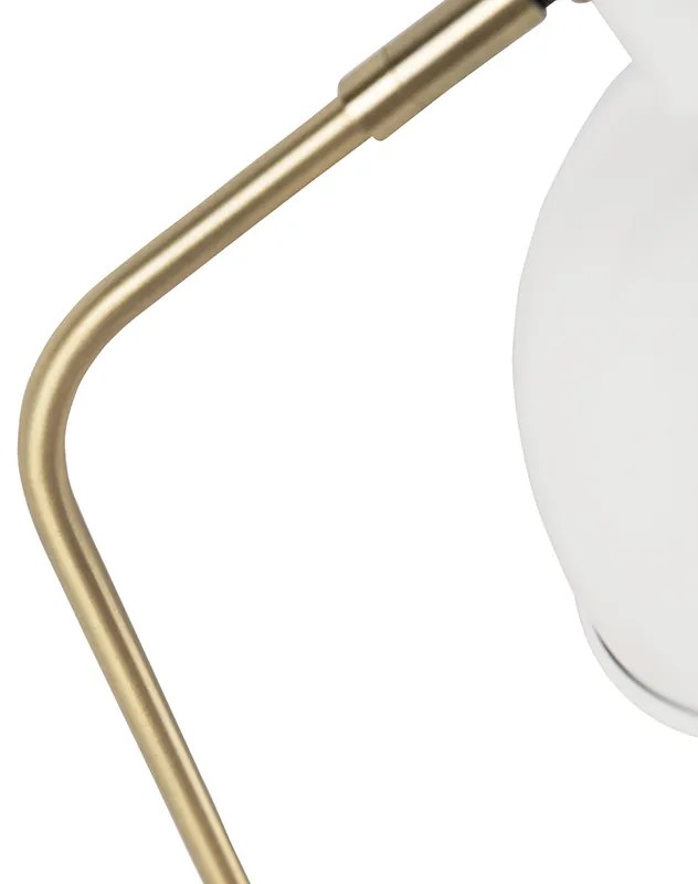 Lampa stołowa retro biała z brązem 38cm - Milou