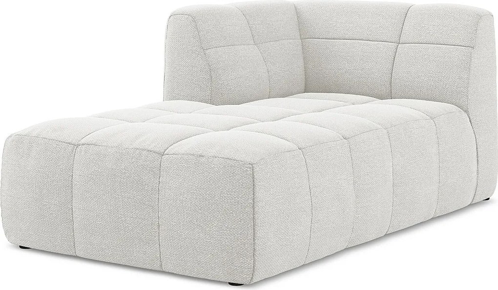 Szezlong lewostronny - z tkaniny bouclé - biały - ALOHA