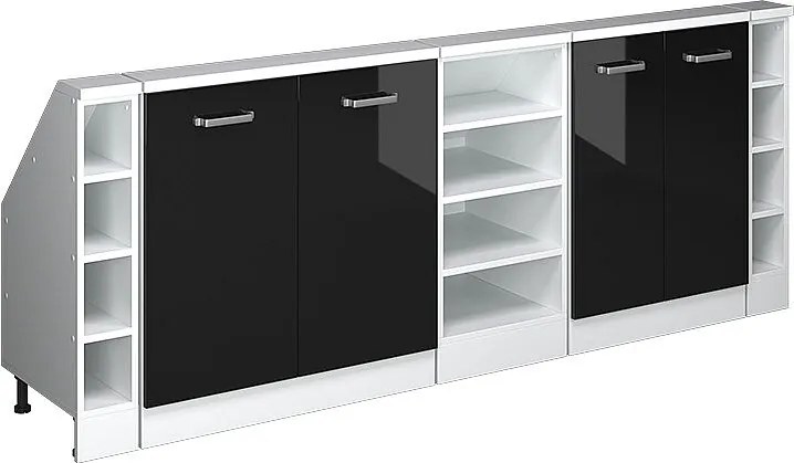 Szafka kuchenna na dach skośny czarny wysoki połysk 210x46x81.6 r-line