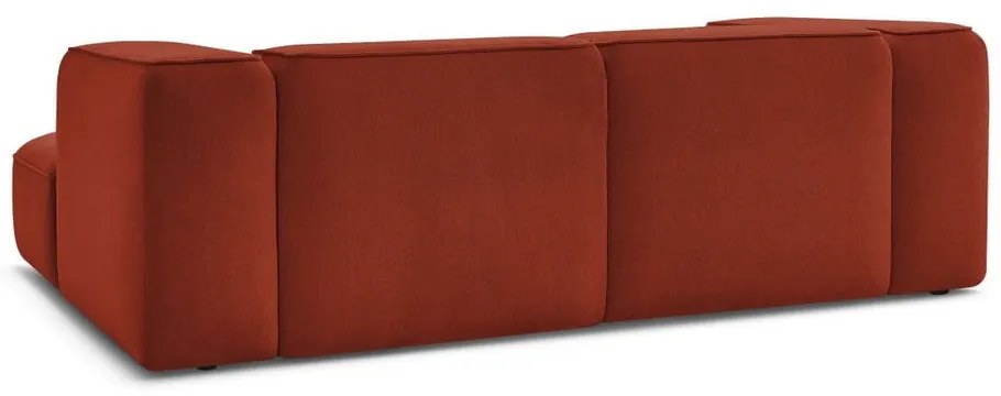 Ceglasty narożnik z materiału bouclé (prawostronny) Zephyr – Bobochic Paris