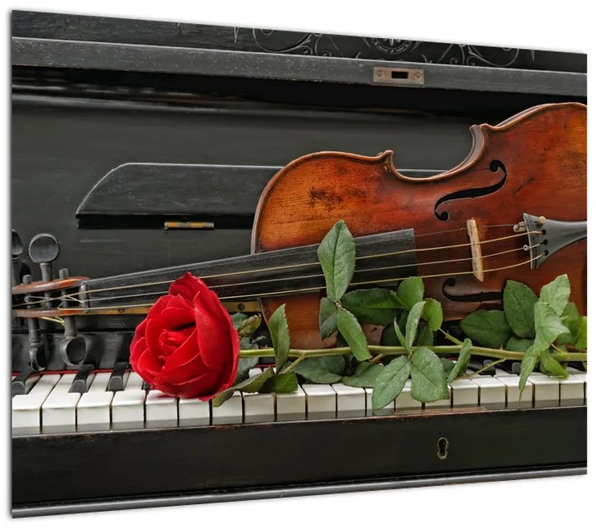 Obraz na szkle - Pamięć muzyka (70x50 cm)