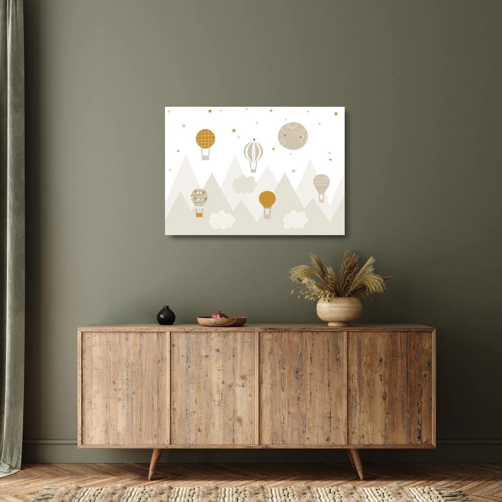 Obraz na szkle - Latające balony (70x50 cm)