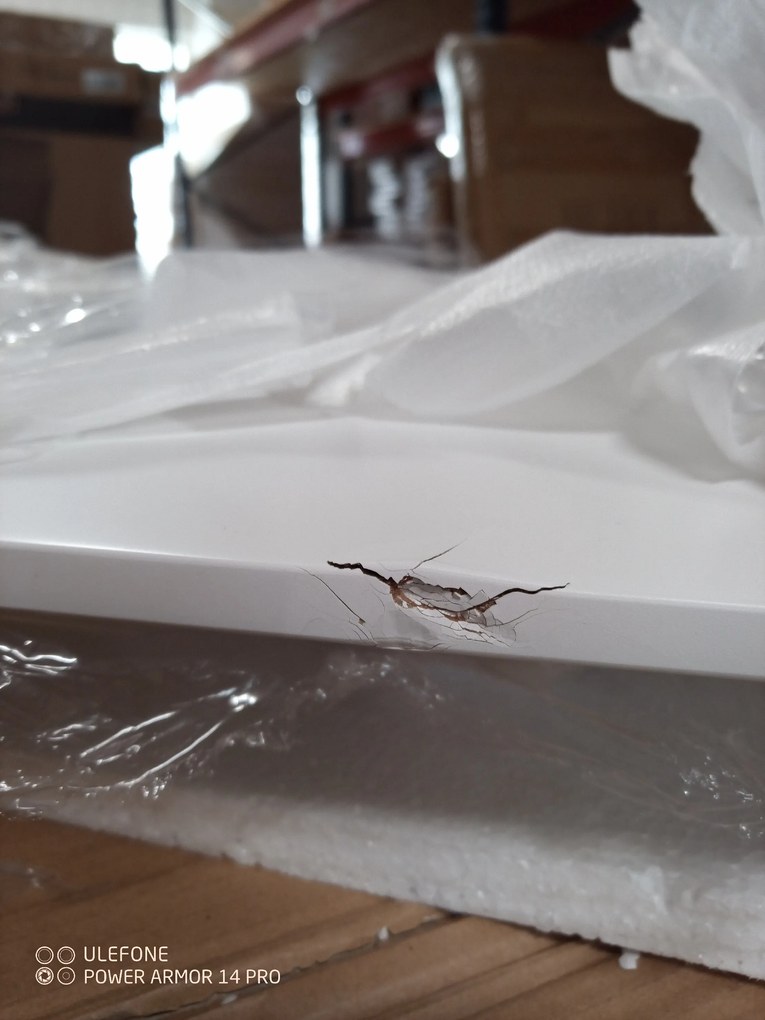 PROMOCJA Biały stół jadalniany BERGEN 100x70 cm II. gatunek