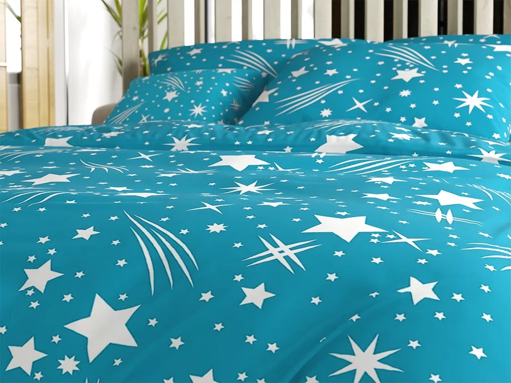 PrzytulneMieszkanie.pl PrzytulneMieszkanie.pl Pościel bawełniana NIGHT SKY turkusowa