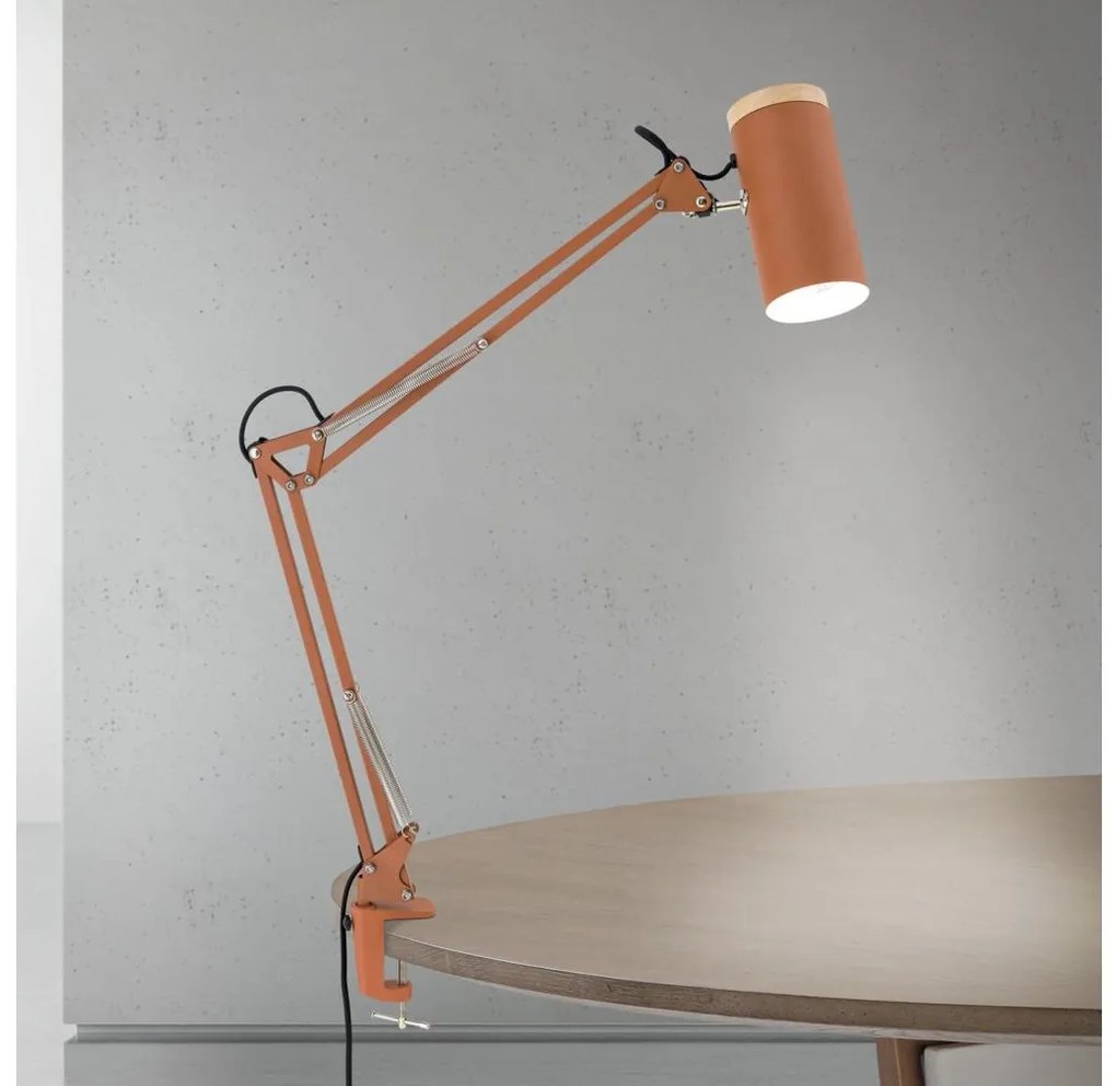 Orion - Lampka biurkowa z klipsem GILI 1xE27/40W/230V ceglana