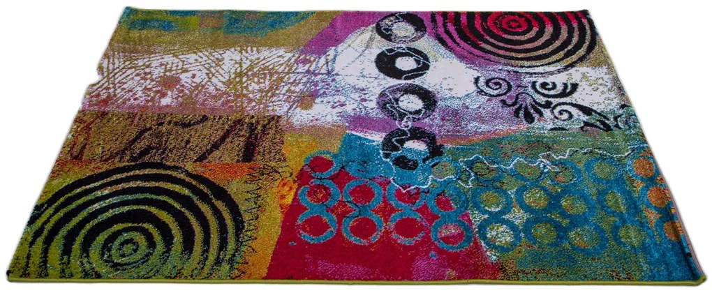 Dywan nowoczesny Folk koła wielokolorowy 200 cm x 290 cm