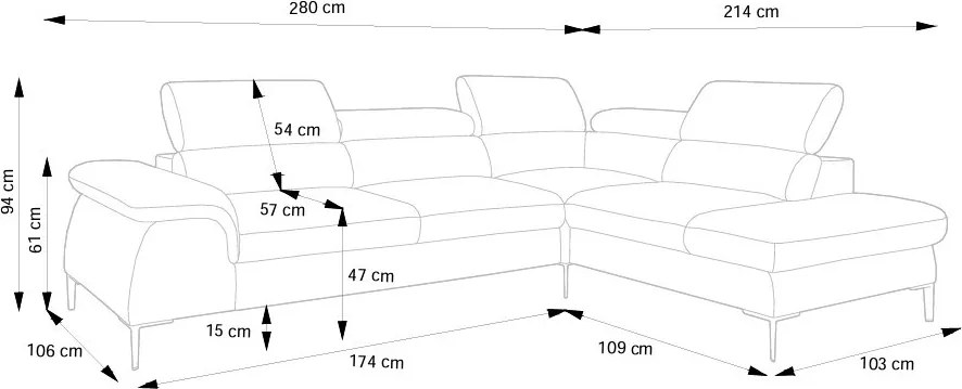 Masseno Narożnik MESTO z funkcją spania i pojemnikiem na pościel Narozniki L, Rozkładana sofa - Beżowy, VOGUE 02