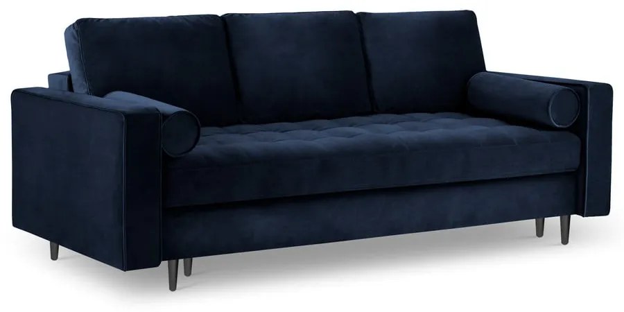 Niebieska aksamitna rozkładana sofa Milo Casa Santo