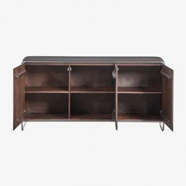 Aparador Z Drewna Akacjowego I Stali Nierdzewnej Altrex ↔︎ 160 Cm - Sklum