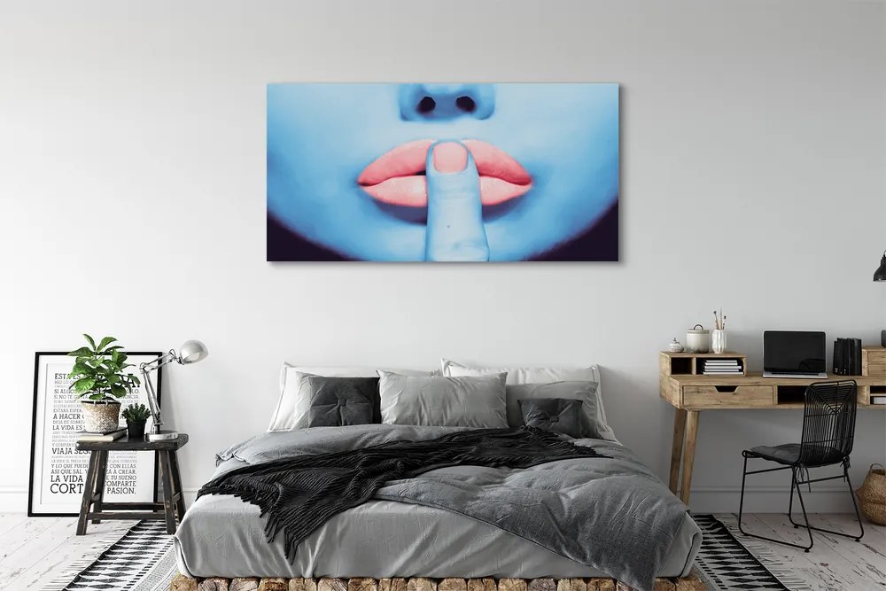 Obraz canvas na ścianę Neonowy Blask Ust