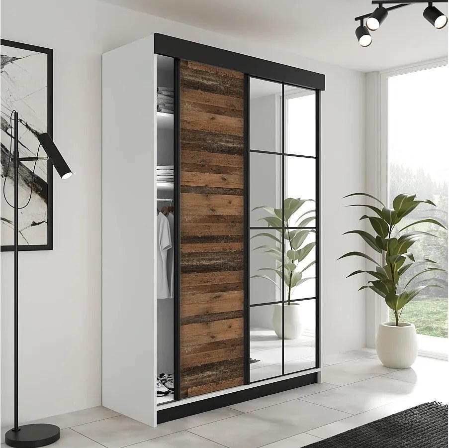 Szafa Przesuwna LAMARO 167 Biały/Old Style