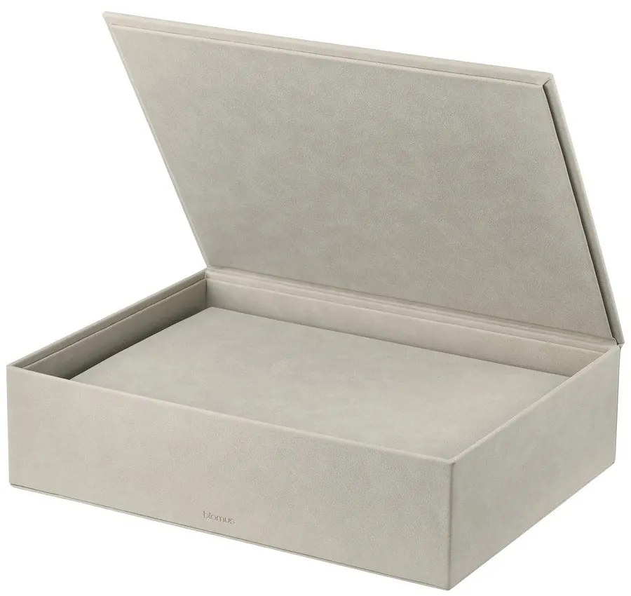 Beżowe pojemniki zestaw 2 szt. z pokrywką/dekoracyjne ze sztucznej skóry 40x30x11 cm Sahla – Blomus