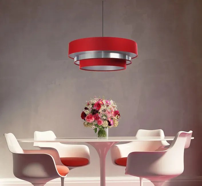 Czerwono-srebrna elegancka lampa wisząca nad stół - S458 F9-W18