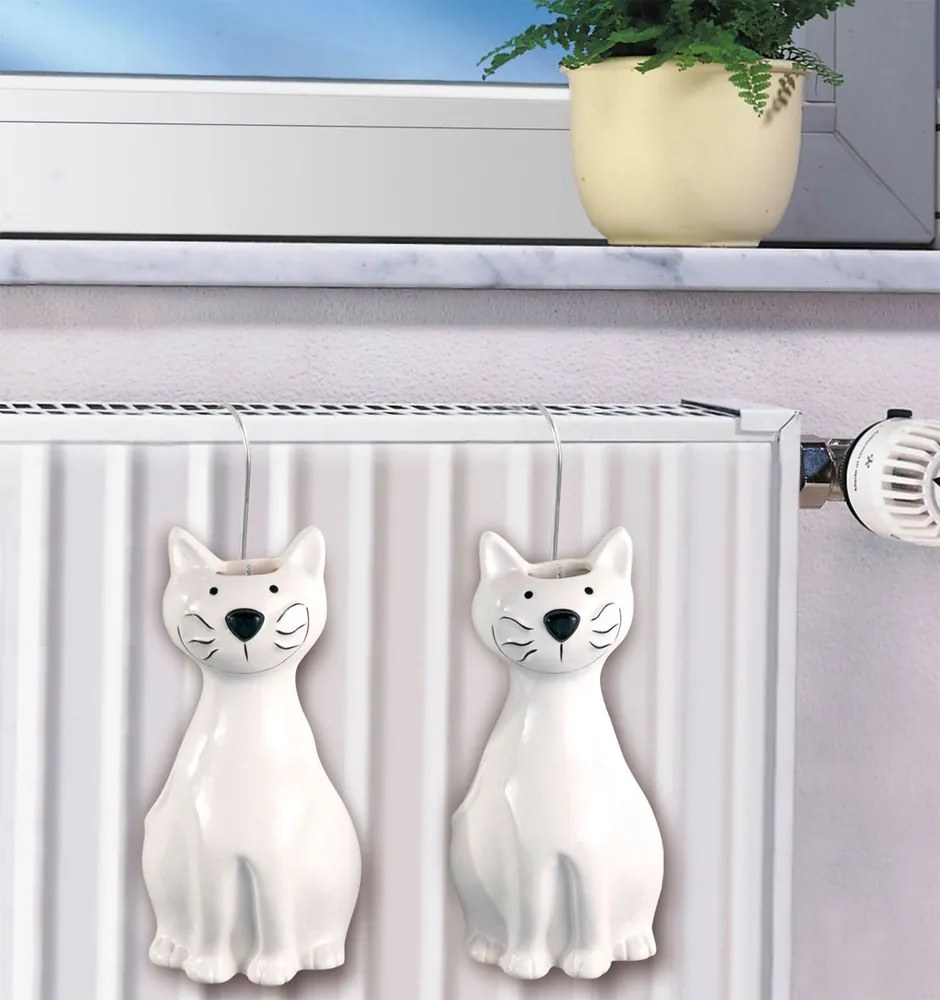 Ceramiczny nawilżacz powietrza na kaloryfer KOT, 2 sztuki w komplecie