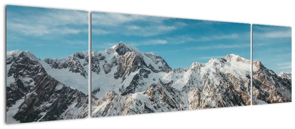 Obraz ośnieżonych szczytów, Fiordland (170x50 cm)
