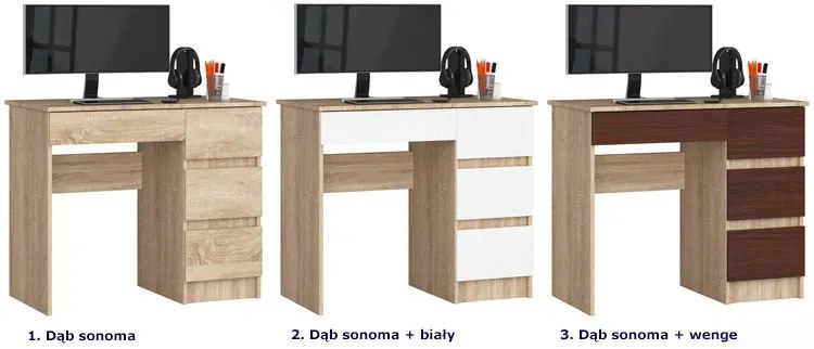 Biurko sonoma dąb z szufladami P3-B82