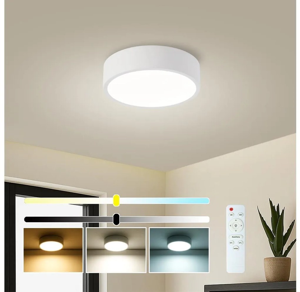 Brilagi - Ściemnialna oprawa POOL LED/18W/230V 3000-6000K 20 cm biała + pilot