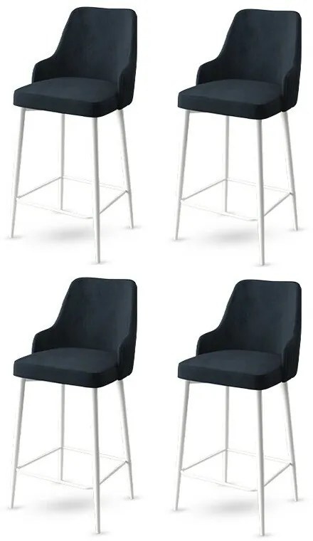 Zestaw krzeseł barowych Enox Anthracite and White, 4 szt., 4 szt.