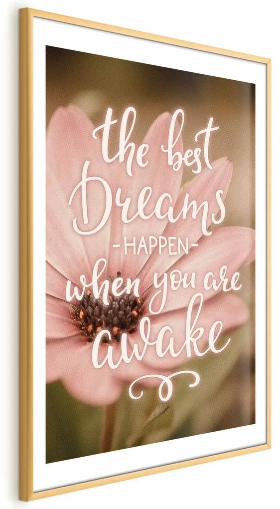 Plakat Best dreams 29,7x42 cm z ramą złotą z marginesem ARTGEIST B