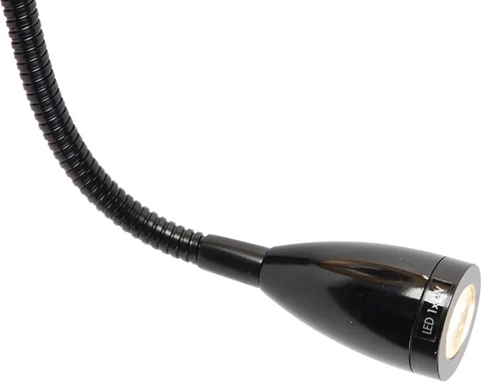 Inteligentna lampa ścienna czarna z abażurem z ciemnoszarego weluru, w tym WiFi A60 - Stacca