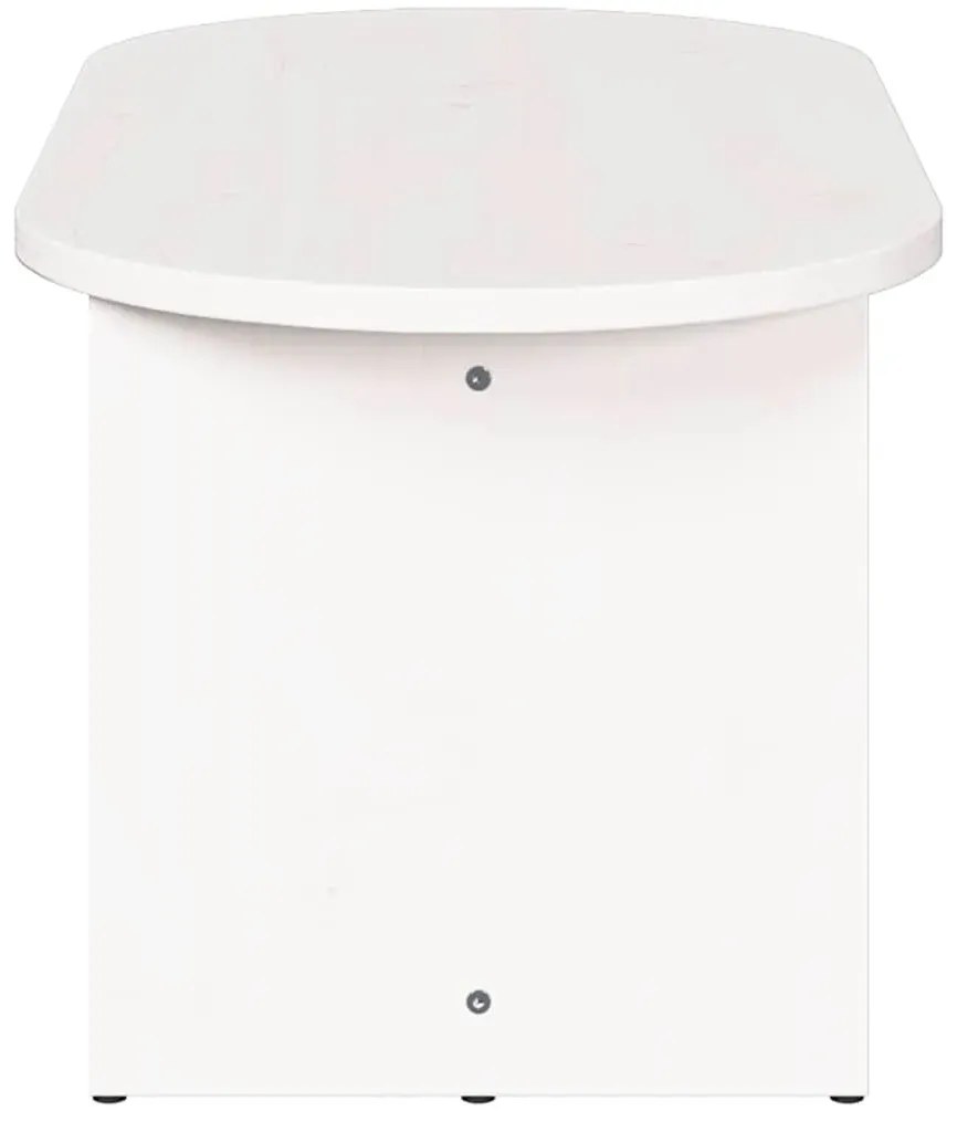 Biały sosnowy stolik kawowy owalny P8-G68