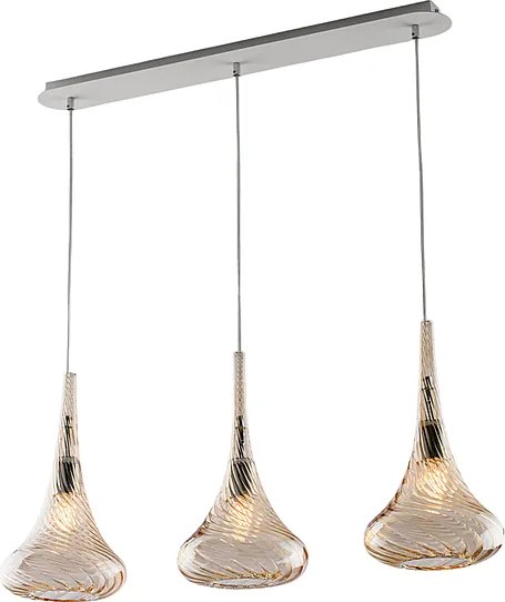 Tory kolejowe Nemesis Iron z bursztynowym szkłem pyreksowym, 3 światła, dł. 75 x 10, BL280-BIN3-AM