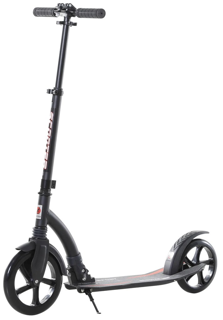 Homcom Hulajnoga Dziecięca Regulowana z Amortyzacją Czarna Aluminiowa | Aosom PL