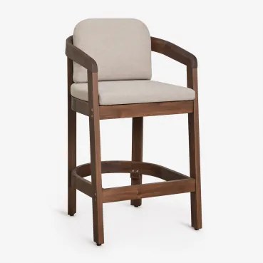 Wysoki Stołek Z Drewna Akacjowego Uleno Ciemny Akacjowy Brąz & ↑65 Cm - Sklum