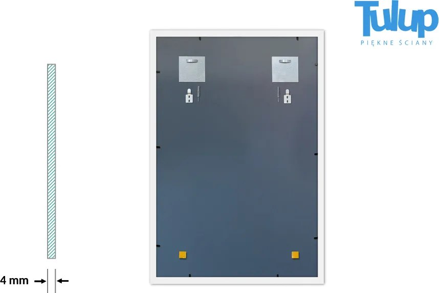 Lustro dekoracyjne prostokątne biała ramka 80x60 cm Biały