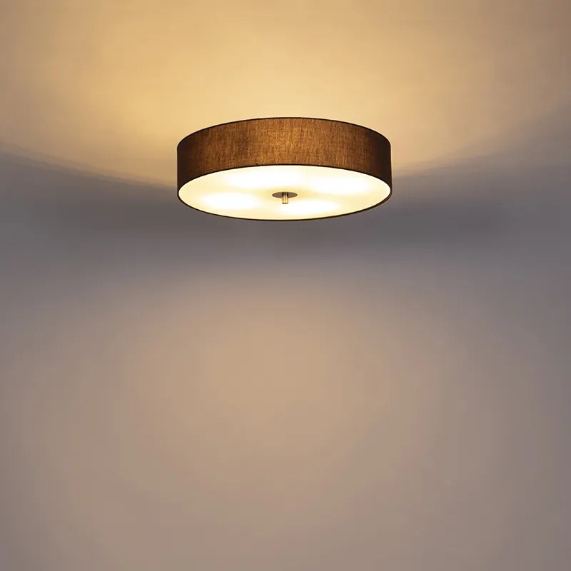 Rustykalna lampa sufitowa brązowa 50 cm - Drum