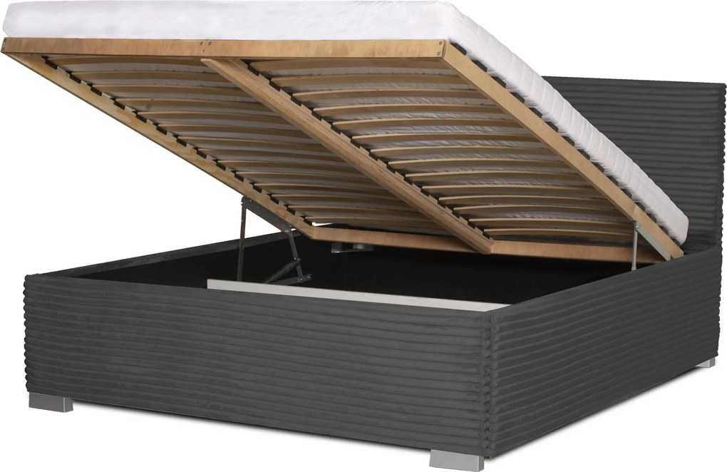 Łóżko LUCI 180x200 cm Granatowy Z materacem