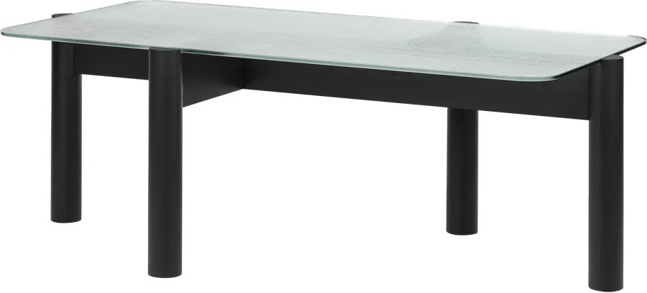 Czarny stolik ze szklanym blatem 55x105 cm Kob – noo.ma