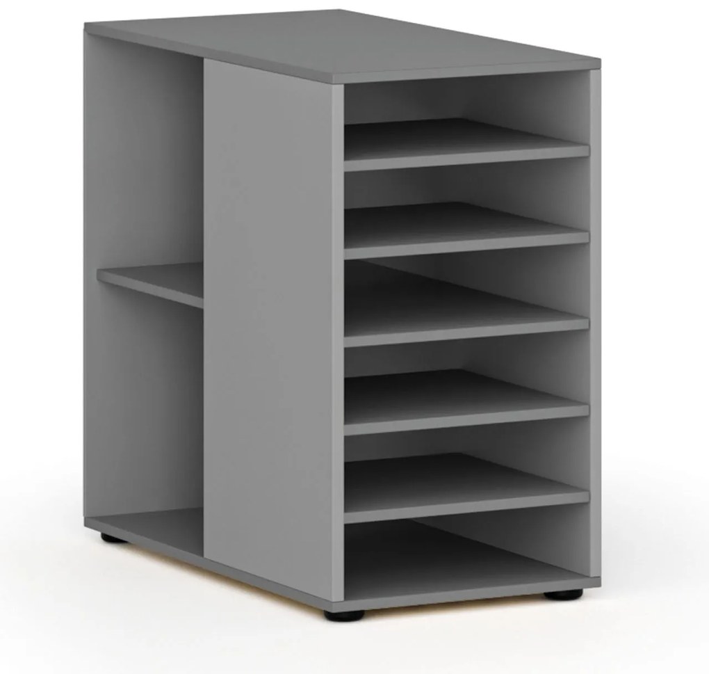 Dostawna szafka półkowa do biurka PRIMO GRAY, lewa, szara/grafit